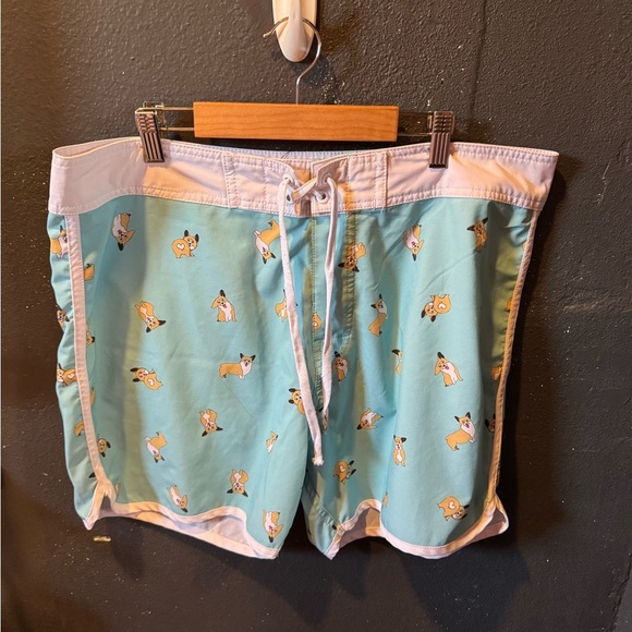 Midnight Hour Corgi Dog Print Men's Board Shorts Size 36 - Picture 1 of 3